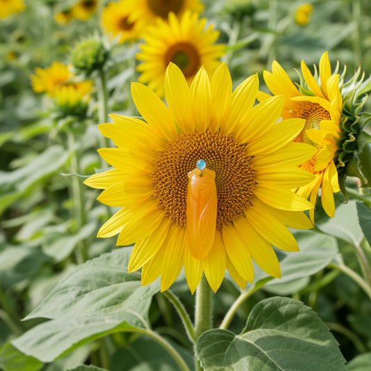 1" Yellow Nephrite Jade Cicada Hand Carved Pendant