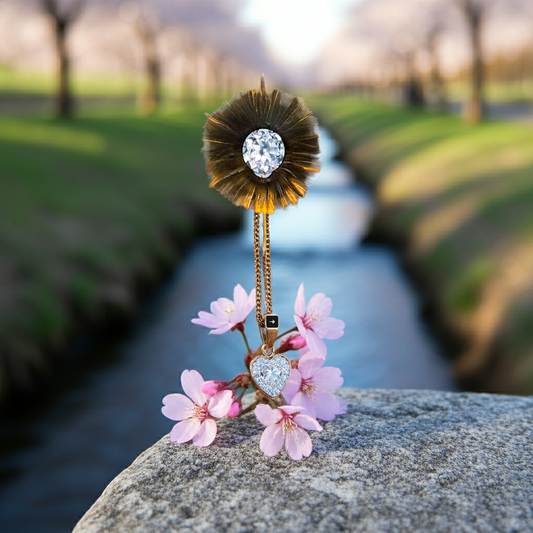 10 Carat Radiant cut Brillant White VVS1 Moissanite Diamond set in a Brushed Rose Gold bezel pendant