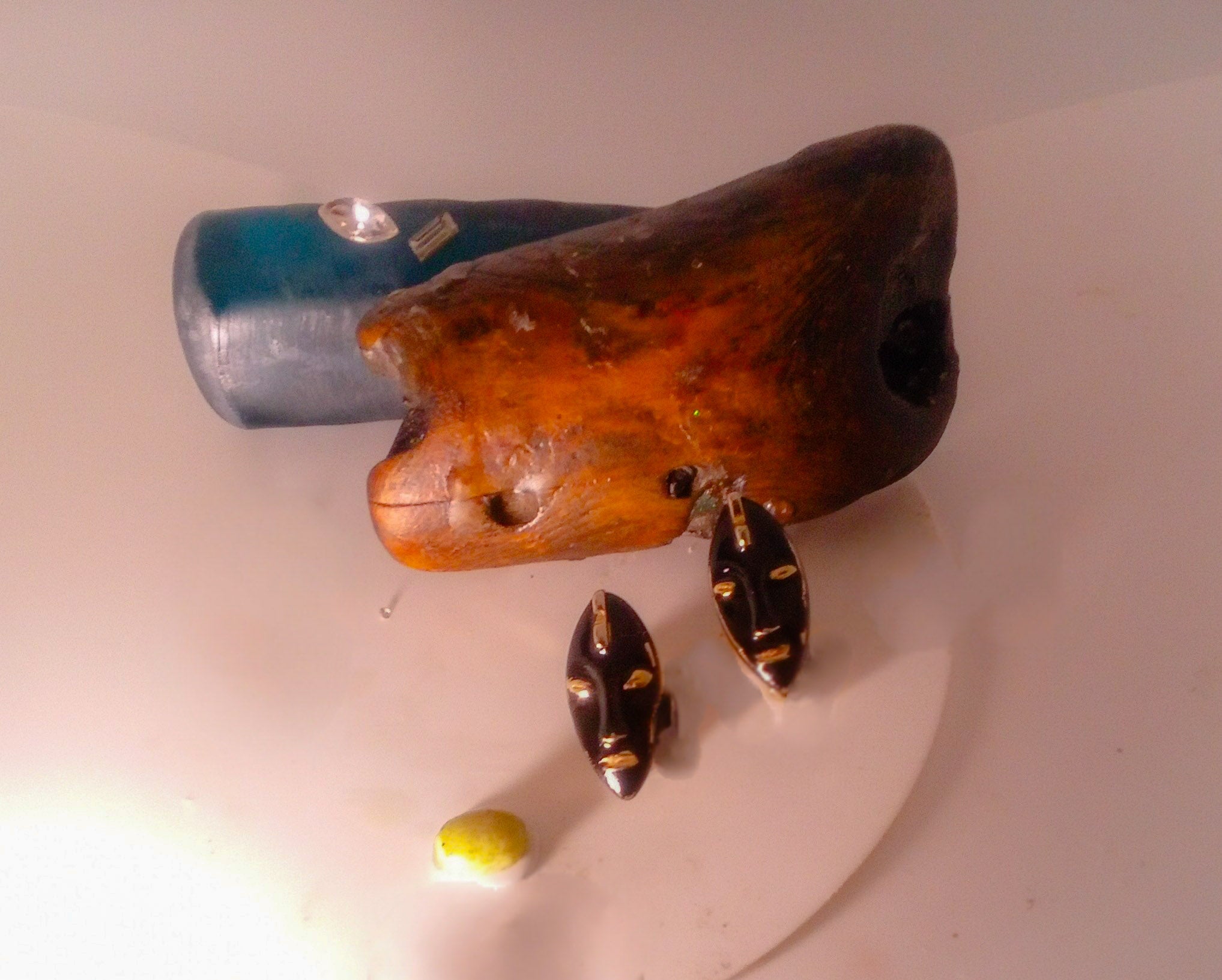 1" Blackamoor Enamel And Gold_plated Men's Cufflinks