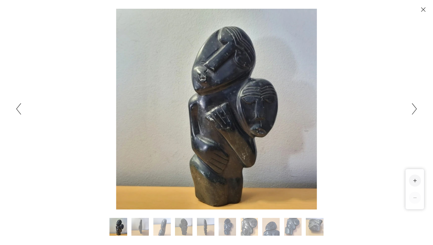 Vintage ZIMBABWE African Art Shona Stone Carved Stone Sculpture Signed by Zimbabwean sculptor Obert Mukumbi