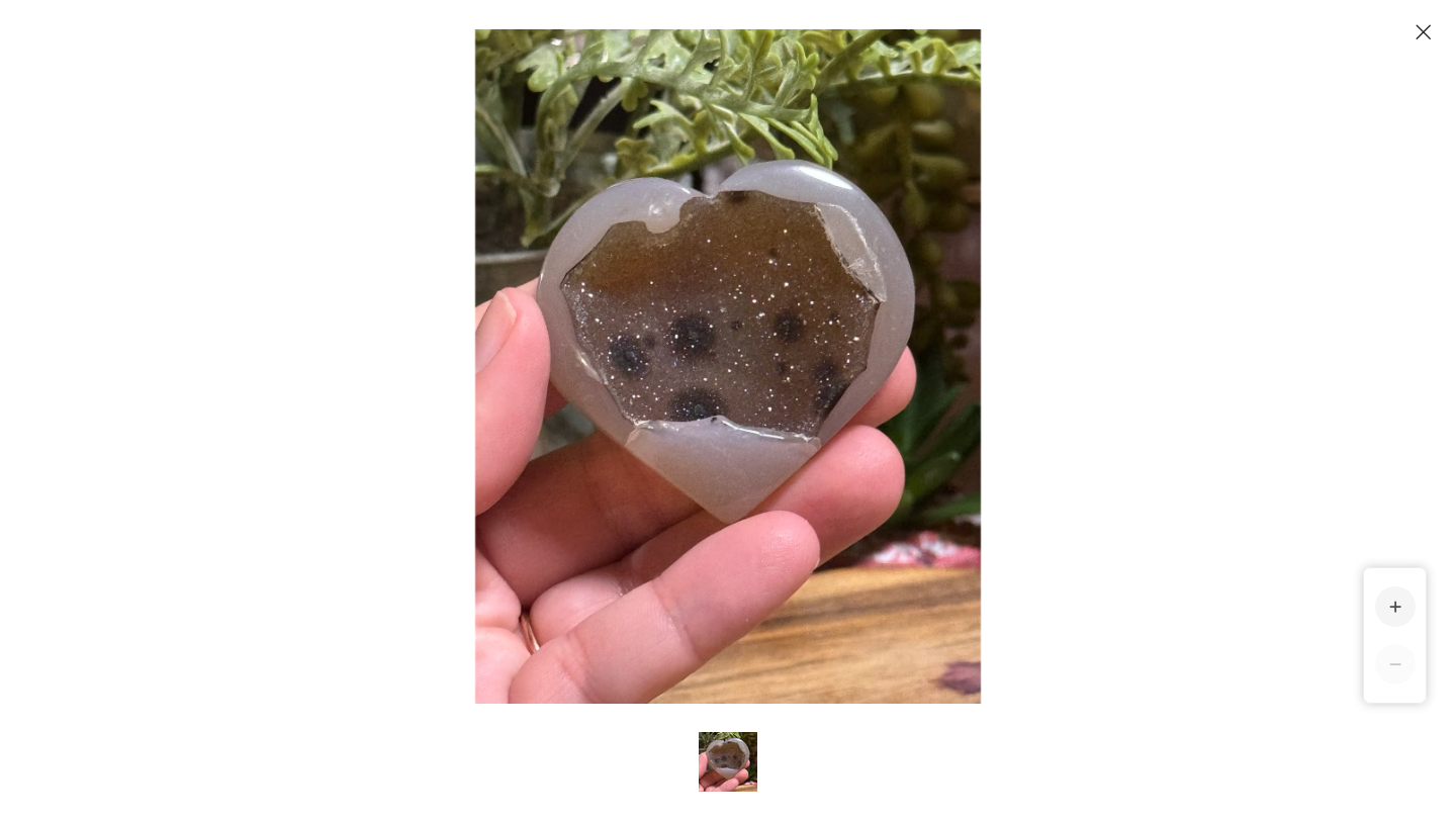 3" Druzy agate heart