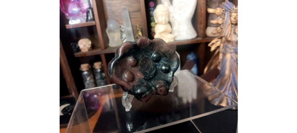 Carved Garnet Crystal Cloud Bowl- Weight- 66g Size- 2.25" wide / 1.5"tall