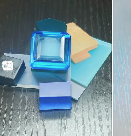 Customize your own with Raw Nano Gemstones including 3 Carat Emerald Cut Moissanite & a 10 Carat Square cut  Faceted Blue Topaz