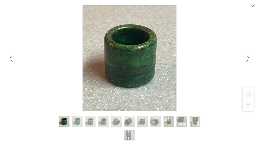 RARE 60 GRAM Handcrafted & Hand Carved Vintage Antique Chinese Genuine Natural Heitan Green Jade X-Large Thumb Ring Statement Ring.