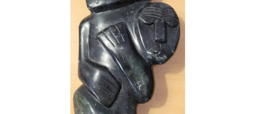 Vintage ZIMBABWE African Art Shona Stone Carved Stone Sculpture Signed by Zimbabwean sculptor Obert Mukumbi