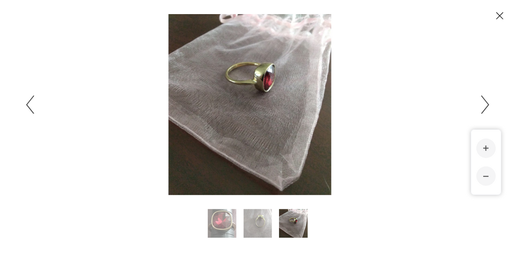 8.5cm Boutique 10 Carat Garent ring with rectangular facets