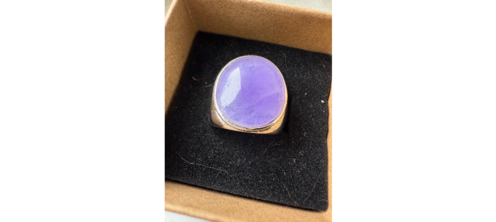 Men's Lavender Jadeite size 6 ring set in Silver