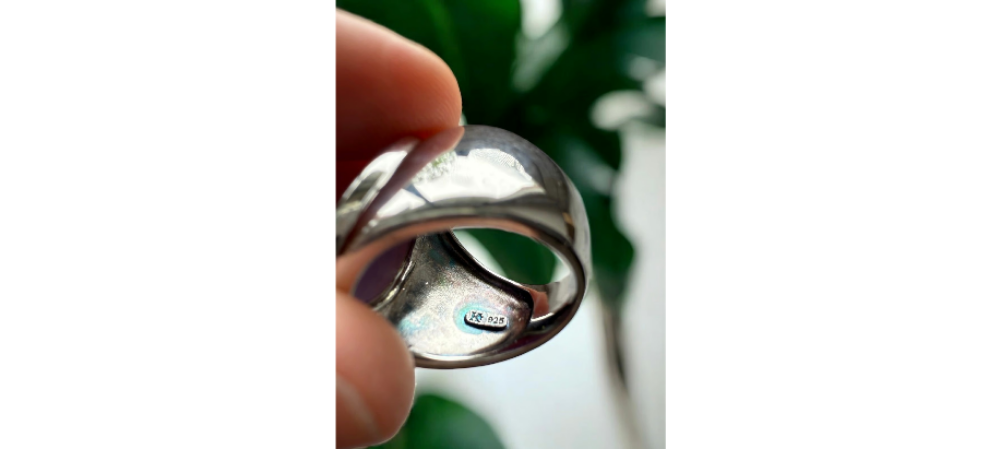 Men's Lavender Jadeite size 6 ring set in Silver