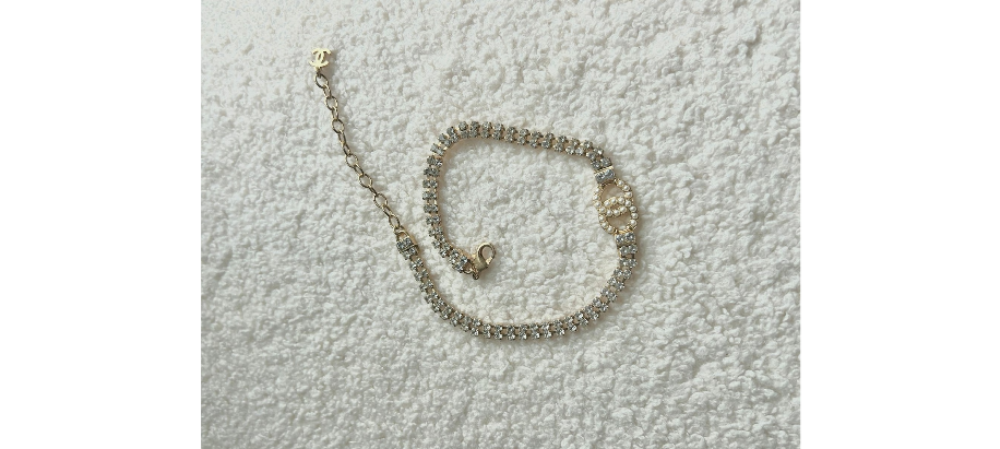 Chanel Style Pearl and Rhinestone Choker.