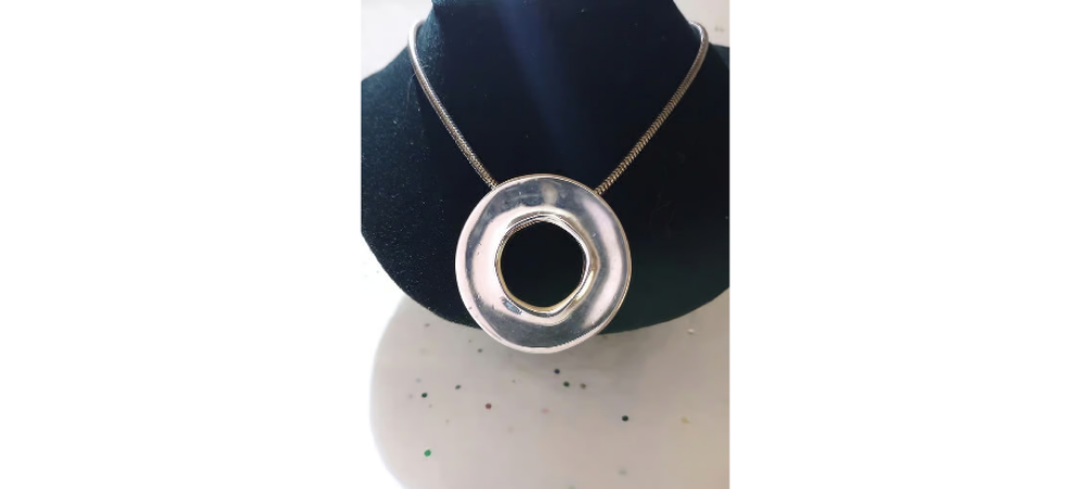 Givenchy Necklace, Vintage Modernist Silver