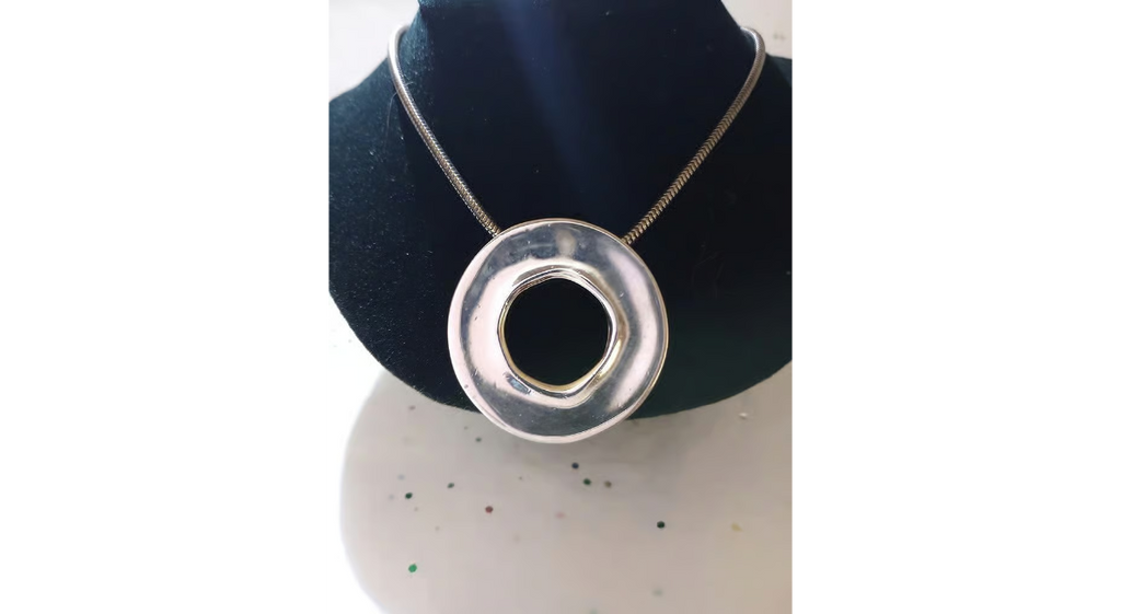 Givenchy Necklace, Vintage Modernist Silver